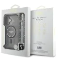 Калъф за iPhone 16 - Guess IML Glitter with Pearl Strap MagSafe (GUHMP16SHGCRELSK) - Черен