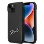 Калъф за IPhone 14 Plus - Karl Lagerfeld Hardcase Leather Cards Slots (KLHCP14MCSSK) - Signature Logo