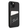 Калъф за IPhone 14 Plus - Karl Lagerfeld Hardcase Leather Cards Slots (KLHCP14MCSSK) - Signature Logo