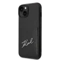 Калъф за IPhone 14 Plus - Karl Lagerfeld Hardcase Leather Cards Slots (KLHCP14MCSSK) - Signature Logo