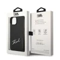 Калъф за IPhone 14 Plus - Karl Lagerfeld Hardcase Leather Cards Slots (KLHCP14MCSSK) - Signature Logo