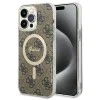 Калъф за iPhone 15 Pro - Guess IML 4G MagSafe (GUHMP15LH4STW) - Кафяв