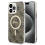 Калъф за iPhone 15 Pro - Guess IML 4G MagSafe (GUHMP15LH4STW) - Кафяв