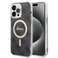 Калъф за iPhone 15 Pro - Guess IML 4G MagSafe (GUHMP15LH4STK) - Черен