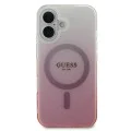 Калъф за iPhone 16 - Guess IML Glitter Glitter Gradient MagSafe (GUHMP16SHGRCELP) - Розов