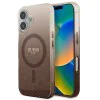 Калъф за iPhone 16 Plus - Guess IML Glitter Glitter Gradient MagSafe (GUHMP16MHGRCELW) - Кафяв