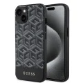 Калъф за iPhone 15 - Guess GCube GCube Stripes MagSafe (GUHMP15SHGCFSEK) - Черен