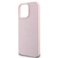 Калъф за iPhone 15 Pro Max - Guess Grained Gold Ring MagSafe (GUHMP15XPGHSMMP) - Розов