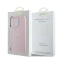 Калъф за iPhone 15 Pro Max - Guess Grained Gold Ring MagSafe (GUHMP15XPGHSMMP) - Розов