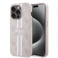 Калъф за iPhone 15 Pro - Guess Hardcase 4G Printed Stripes MagSafe (GUHMP15LP4RPSP) - Розов