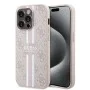 Калъф за iPhone 15 Pro - Guess Hardcase 4G Printed Stripes MagSafe (GUHMP15LP4RPSP) - Розов