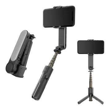 Селфи стик Gimbal Stabil Bluetooth, 72 см - Стойка за статив (L09) - Черен