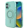 Калъф за iPhone 16 Plus - Guess IML Rhinestones MagSafe (GUHMP16MPFTDTEN) - зелен