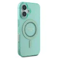 Калъф за iPhone 16 Plus - Guess IML Rhinestones MagSafe (GUHMP16MPFTDTEN) - зелен