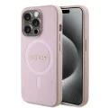 Калъф за iPhone 15 Pro - Guess Saffiano MagSafe (GUHMP15LPSAHMCP) - Розов