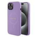 Калъф за iPhone 15 - Guess Saffiano MagSafe (GUHMP15SPSAHMCU) - Лилав