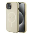 Калъф за iPhone 15 Plus - Guess Saffiano MagSafe (GUHMP15MPSAHMCB) - златен