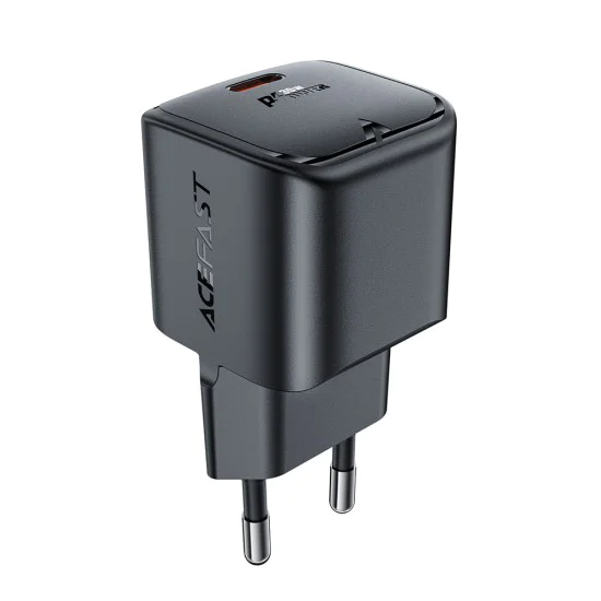 Acefast - Зарядно за стена (A77) - Type-C, Mini GaN зарядно, 30W, Power Delivery - Черно