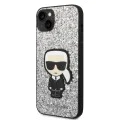Калъф за iPhone 14 Plus - Karl Lagerfeld Hardcase Glitter (KLHCP14MGFKPG) - Silver Flakes Ikonik