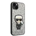 Калъф за iPhone 14 Plus - Karl Lagerfeld Hardcase Glitter (KLHCP14MGFKPG) - Silver Flakes Ikonik