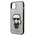 Калъф за iPhone 14 Plus - Karl Lagerfeld Hardcase Glitter (KLHCP14MGFKPG) - Silver Flakes Ikonik