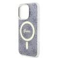 Калъф за iPhone 16 - Guess IML 4G MagSafe (GUHMP16SH4STB) - син