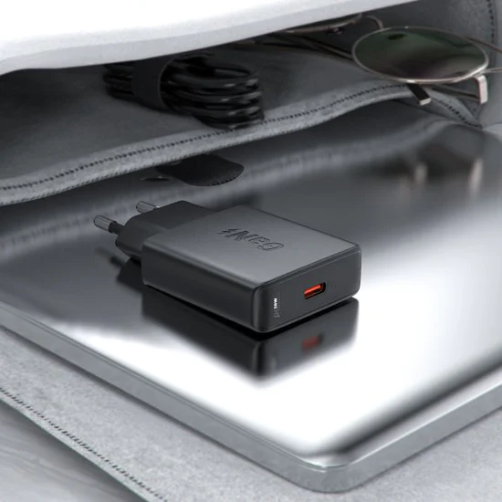 Стенно зарядно устройство A65 – Acefast, Type-C, GaN Technology, 20W, захранване – черно