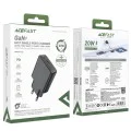 Стенно зарядно устройство A65 – Acefast, Type-C, GaN Technology, 20W, захранване – черно