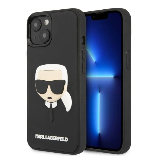 Калъф за iPhone 14 Plus - Karl Lagerfeld 3D Design (KLHCP14MKHH3DBK) - Гумена глава на Карл