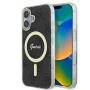 Калъф за iPhone 16 - Guess IML 4G MagSafe (GUHMP16SH4STK) - Черен
