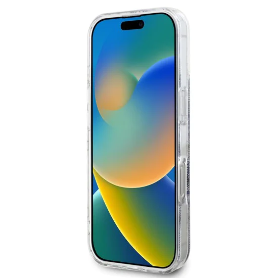 Калъф за iPhone 16 - Guess IML 4G MagSafe (GUHMP16SH4STK) - Черен