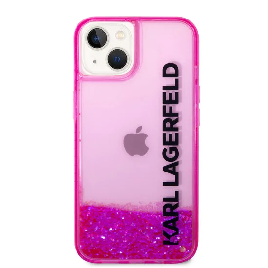 Калъф за iPhone 14 Plus - Karl Lagerfeld Hardcase Liquid Glitter (KLHCP14MLCKKVF) - Pink Elong