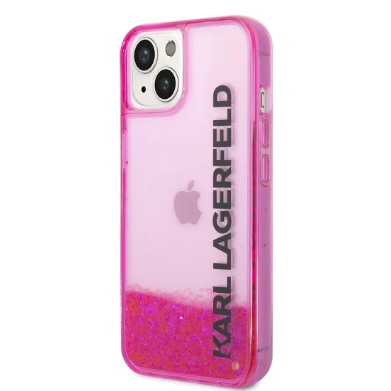 Калъф за iPhone 14 Plus - Karl Lagerfeld Hardcase Liquid Glitter (KLHCP14MLCKKVF) - Pink Elong