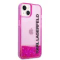 Калъф за iPhone 14 Plus - Karl Lagerfeld Hardcase Liquid Glitter (KLHCP14MLCKKVF) - Pink Elong