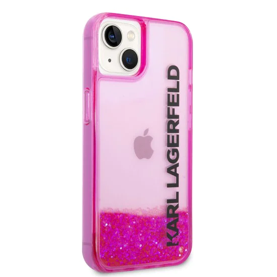Калъф за iPhone 14 Plus - Karl Lagerfeld Hardcase Liquid Glitter (KLHCP14MLCKKVF) - Pink Elong