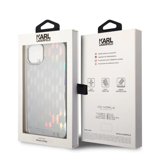Калъф за IPhone 14 Plus - Karl Lagerfeld Hardcase монограм (KLHCP14MLGMGMMSV3) - преливащ