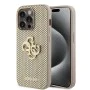 Калъф за iPhone 15 Pro - Guess Leather Perforated 4G (GUHCP15LPSP4LGD) - златен