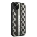 Калъф за IPhone 14 Plus - Karl Lagerfeld Hardcase монограм (KLHCHCP14MPGKLSKKG) - сива лента