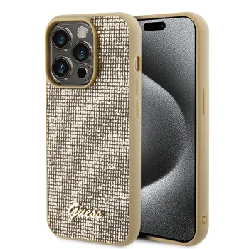 Калъф за iPhone 15 Pro Max - Guess Disco Metal Script (GUHCP15XPMSDGSD) - Златен