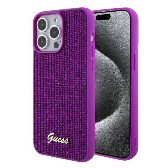 Калъф за iPhone 15 Pro Max - Guess Disco Metal Script (GUHCP15XPMSDGSF) - Фуксия