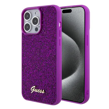 Калъф за iPhone 15 Pro - Guess Disco Metal Script (GUHCP15LPMSDGSF) - Фуксия