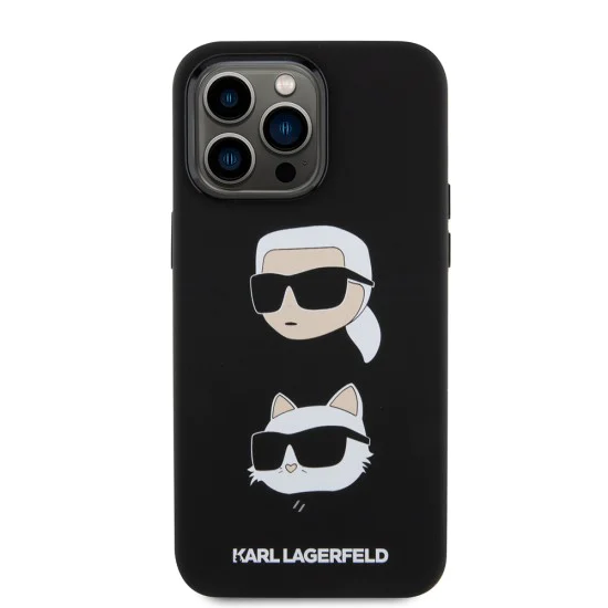 Калъф за iPhone 15 Pro Max - Karl Lagerfeld Silicone (KLHCP15XSDHKKCNK) - Karl&Choupette Head