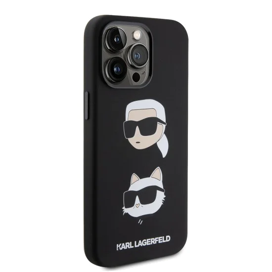 Калъф за iPhone 15 Pro Max - Karl Lagerfeld Silicone (KLHCP15XSDHKKCNK) - Karl&Choupette Head
