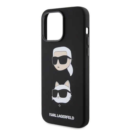 Калъф за iPhone 15 Pro Max - Karl Lagerfeld Silicone (KLHCP15XSDHKKCNK) - Karl&Choupette Head