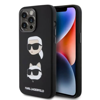Калъф за iPhone 15 Pro Max - Karl Lagerfeld Silicone (KLHCP15XSDHKKCNK) - Karl&Choupette Head