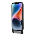 Калъф за iPhone 15 Pro Max - Karl Lagerfeld Silicone Crossbody (KLHCP15XSCSCBSKBSKNK) - Ikonik