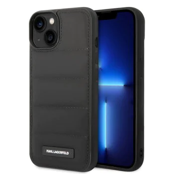 Калъф за IPhone 14 Plus - Karl Lagerfeld Hardcase Leather Puffy (KLHCP14MPSQAK) - Удължено лого