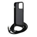 Калъф за iPhone 15 Pro Max - Karl Lagerfeld Saffiano Crossbody (KLHCP15XSASASKKNPSK) - Monogram Metal Pin Karl