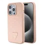 Калъф за iPhone 15 Pro Max - Guess Croco Croco Triangle Metal Logo (GUHCP15XPCRTHCP) - Розов