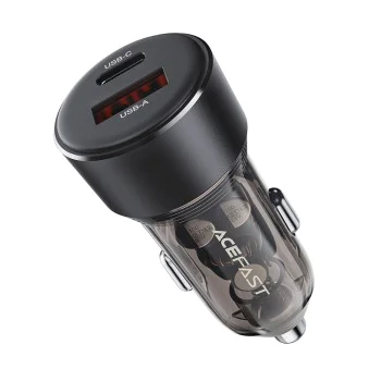 Зарядно за кола B12 – Acefast, Dual-port, Type-C, USB, Dual Fast Charging, 60W – Черно